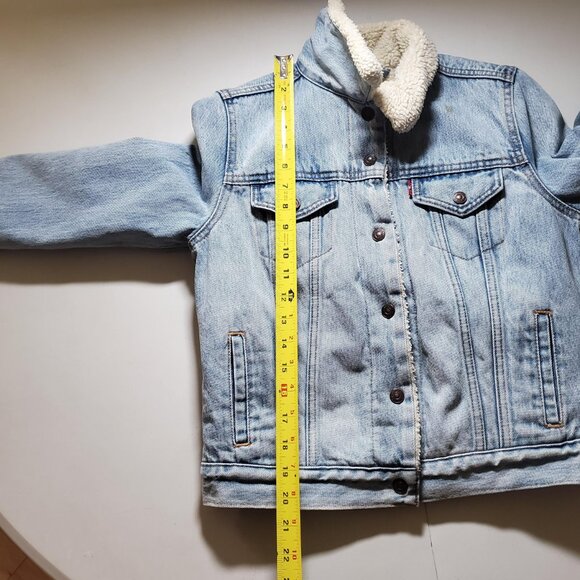 Levi's Premium Denim Trucker Jacket Sherpa Lined SzXS - shipping incl - Picture 11 of 16